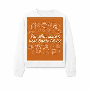 Pumpkin Spice & Real Estate Advice Art Print | Fall Home Decor | Cozy Autumn Aesthetic | Realtor Gift Idea - Sweatshirt 1758332997713.jpg