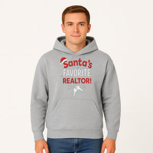Santa's Favorite Realtor Christmas Sign | Festive Home Decor for Real Estate Agents | Holiday Gifts - Hoodie 1758332998569.jpg