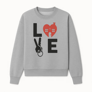 Love Key Home Decor Sign | Heart with House & Key Design | Unique Wall Art for Homeowners | Gift for Newlyweds or Couples - Sweatshirt 1758332998923.jpg