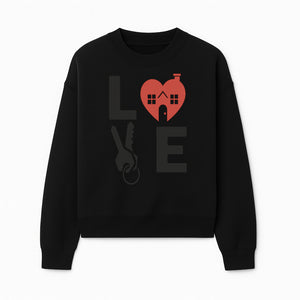 Love Key Home Decor Sign | Heart with House & Key Design | Unique Wall Art for Homeowners | Gift for Newlyweds or Couples - Sweatshirt 1758332999056.jpg