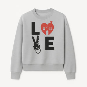Love Key Home Decor Sign | Heart with House & Key Design | Unique Wall Art for Homeowners | Gift for Newlyweds or Couples - Sweatshirt 1758332999421.jpg