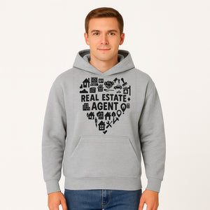 Real Estate Agent Heart Design - Office Decor, Realtor Gifts, Home Buying Icons, Professional Agent Merchandise - Hoodie 1758332999437.jpg