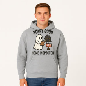 Scary Good Home Inspector Ghost Graphic Tee - Fun Halloween Real Estate Shirt for Inspectors & Home Buyers - Hoodie 1758332999942.jpg