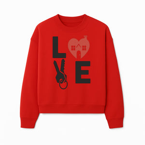 Love Key Home Decor Sign | Heart with House & Key Design | Unique Wall Art for Homeowners | Gift for Newlyweds or Couples - Sweatshirt 1758333000113.jpg