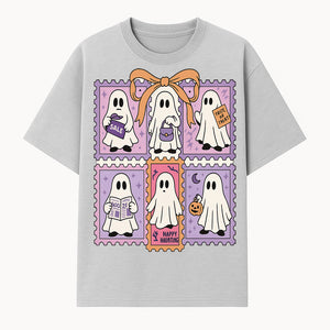 Halloween Ghost Stamp Set, Cute Spooky Stickers, Trick or Treat Decor, Happy Haunting Design, Festive Party Supplies - T-shirt 1758333001076.jpg