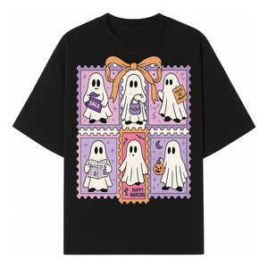 Halloween Ghost Stamp Set, Cute Spooky Stickers, Trick or Treat Decor, Happy Haunting Design, Festive Party Supplies - T-shirt 1758333001213.jpg