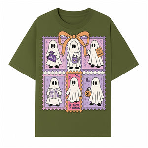 Halloween Ghost Stamp Set, Cute Spooky Stickers, Trick or Treat Decor, Happy Haunting Design, Festive Party Supplies - T-shirt 1758333001521.jpg