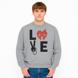 Love Key Home Decor Sign | Heart with House & Key Design | Unique Wall Art for Homeowners | Gift for Newlyweds or Couples - Sweatshirt 1758333001602.jpg
