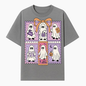 Halloween Ghost Stamp Set, Cute Spooky Stickers, Trick or Treat Decor, Happy Haunting Design, Festive Party Supplies - T-shirt 1758333001680.jpg