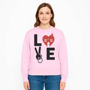 Love Key Home Decor Sign | Heart with House & Key Design | Unique Wall Art for Homeowners | Gift for Newlyweds or Couples - Sweatshirt 1758333001768.jpg