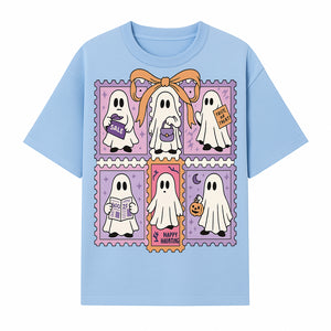 Halloween Ghost Stamp Set, Cute Spooky Stickers, Trick or Treat Decor, Happy Haunting Design, Festive Party Supplies - T-shirt 1758333001820.jpg