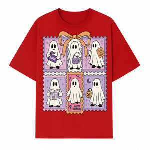 Halloween Ghost Stamp Set, Cute Spooky Stickers, Trick or Treat Decor, Happy Haunting Design, Festive Party Supplies - T-shirt 1758333002434.jpg