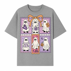 Halloween Ghost Stamp Set, Cute Spooky Stickers, Trick or Treat Decor, Happy Haunting Design, Festive Party Supplies - T-shirt 1758333002599.jpg