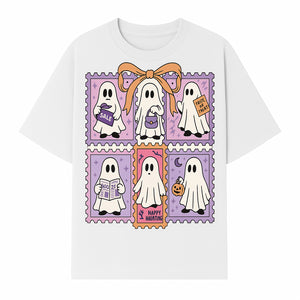 Halloween Ghost Stamp Set, Cute Spooky Stickers, Trick or Treat Decor, Happy Haunting Design, Festive Party Supplies - T-shirt 1758333002721.jpg