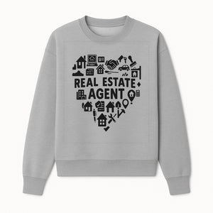 Real Estate Agent Heart Design - Office Decor, Realtor Gifts, Home Buying Icons, Professional Agent Merchandise - Sweatshirt 1758333002896.jpg
