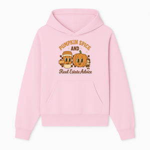 Pumpkin Spice and Real Estate Advice Graphic Tee, Fall Shirt, Funny Realtor Merch, Cute Pumpkin Design, Autumn Vibes Clothing - Hoodie 1758333004895.jpg