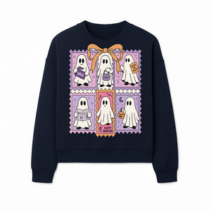 Halloween Ghost Stamp Set, Cute Spooky Stickers, Trick or Treat Decor, Happy Haunting Design, Festive Party Supplies - Sweatshirt 1758333005245.jpg