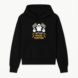 Let's Go House Hunting Ghosts T-Shirt | Fun Halloween Costume | Cute Ghost Design with Checkered Flags | Spooky Home Search Graphique - Hoodie 1758333011963.jpg