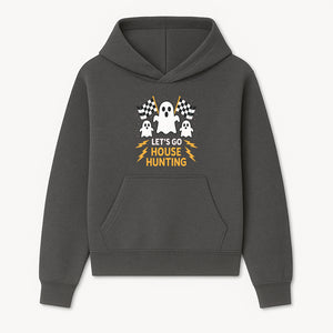 Let's Go House Hunting Ghosts T-Shirt | Fun Halloween Costume | Cute Ghost Design with Checkered Flags | Spooky Home Search Graphique - Hoodie 1758333012116.jpg