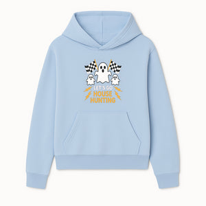 Let's Go House Hunting Ghosts T-Shirt | Fun Halloween Costume | Cute Ghost Design with Checkered Flags | Spooky Home Search Graphique - Hoodie 1758333012531.jpg