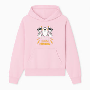 Let's Go House Hunting Ghosts T-Shirt | Fun Halloween Costume | Cute Ghost Design with Checkered Flags | Spooky Home Search Graphique - Hoodie 1758333012695.jpg