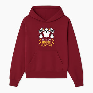 Let's Go House Hunting Ghosts T-Shirt | Fun Halloween Costume | Cute Ghost Design with Checkered Flags | Spooky Home Search Graphique - Hoodie 1758333012841.jpg