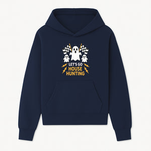 Let's Go House Hunting Ghosts T-Shirt | Fun Halloween Costume | Cute Ghost Design with Checkered Flags | Spooky Home Search Graphique - Hoodie 1758333012987.jpg