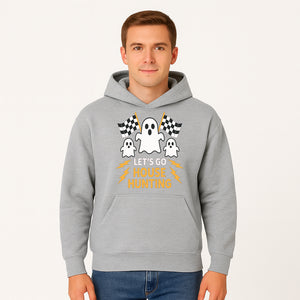 Let's Go House Hunting Ghosts T-Shirt | Fun Halloween Costume | Cute Ghost Design with Checkered Flags | Spooky Home Search Graphique - Hoodie 1758333014607.jpg