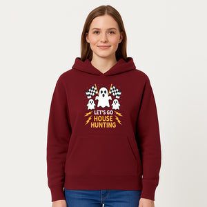 Let's Go House Hunting Ghosts T-Shirt | Fun Halloween Costume | Cute Ghost Design with Checkered Flags | Spooky Home Search Graphique - Hoodie 1758333014756.jpg