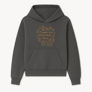 Pumpkin Spice & Real Estate Advice Wall Art | Autumn Home Decor | Cozy Kitchen Print | Seasonal Home Buying Tips - Hoodie 1758333016357.jpg