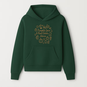 Pumpkin Spice & Real Estate Advice Wall Art | Autumn Home Decor | Cozy Kitchen Print | Seasonal Home Buying Tips - Hoodie 1758333016500.jpg