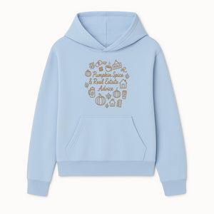 Pumpkin Spice & Real Estate Advice Wall Art | Autumn Home Decor | Cozy Kitchen Print | Seasonal Home Buying Tips - Hoodie 1758333016808.jpg