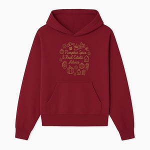 Pumpkin Spice & Real Estate Advice Wall Art | Autumn Home Decor | Cozy Kitchen Print | Seasonal Home Buying Tips - Hoodie 1758333017126.jpg