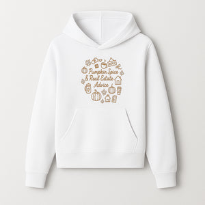 Pumpkin Spice & Real Estate Advice Wall Art | Autumn Home Decor | Cozy Kitchen Print | Seasonal Home Buying Tips - Hoodie 1758333017736.jpg