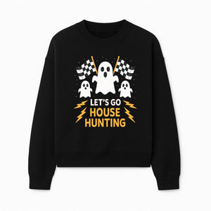 Let's Go House Hunting Ghosts T-Shirt | Fun Halloween Costume | Cute Ghost Design with Checkered Flags | Spooky Home Search Graphique - Sweatshirt 1758333018150.jpg