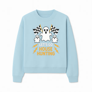 Let's Go House Hunting Ghosts T-Shirt | Fun Halloween Costume | Cute Ghost Design with Checkered Flags | Spooky Home Search Graphique - Sweatshirt 1758333018769.jpg