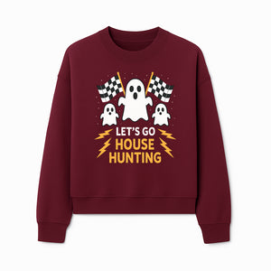 Let's Go House Hunting Ghosts T-Shirt | Fun Halloween Costume | Cute Ghost Design with Checkered Flags | Spooky Home Search Graphique - Sweatshirt 1758333019058.jpg