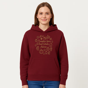 Pumpkin Spice & Real Estate Advice Wall Art | Autumn Home Decor | Cozy Kitchen Print | Seasonal Home Buying Tips - Hoodie 1758333019074.jpg