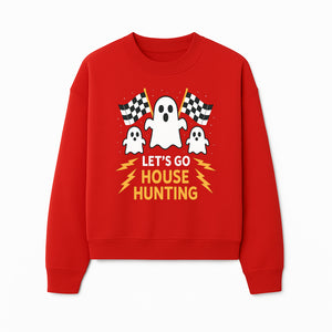 Let's Go House Hunting Ghosts T-Shirt | Fun Halloween Costume | Cute Ghost Design with Checkered Flags | Spooky Home Search Graphique - Sweatshirt 1758333019283.jpg