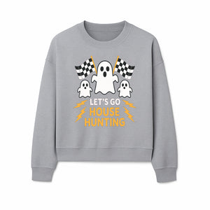 Let's Go House Hunting Ghosts T-Shirt | Fun Halloween Costume | Cute Ghost Design with Checkered Flags | Spooky Home Search Graphique - Sweatshirt 1758333019435.jpg