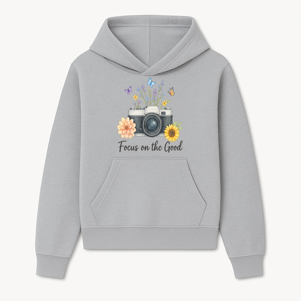 Vintage Camera Floral Art Print - Focus on the Good Inspirational Wall Decor for Photography Lovers and Nature Enthusiasts - Hoodie 1758334988904.jpg