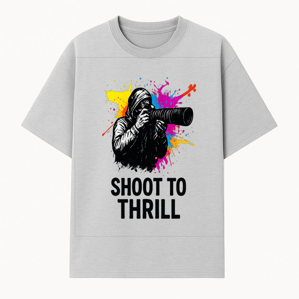 Photographer Graphic Tee - Shoot to Thrill | Colorful Splash Art Shirt for Photography Enthusiasts - T-shirt 1758334991575.jpg