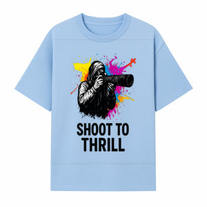 Photographer Graphic Tee - Shoot to Thrill | Colorful Splash Art Shirt for Photography Enthusiasts - T-shirt 1758334992322.jpg