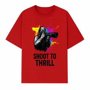 Photographer Graphic Tee - Shoot to Thrill | Colorful Splash Art Shirt for Photography Enthusiasts - T-shirt 1758334992921.jpg