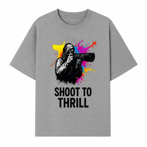 Photographer Graphic Tee - Shoot to Thrill | Colorful Splash Art Shirt for Photography Enthusiasts - T-shirt 1758334993076.jpg