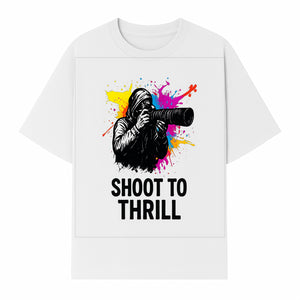 Photographer Graphic Tee - Shoot to Thrill | Colorful Splash Art Shirt for Photography Enthusiasts - T-shirt 1758334993192.jpg