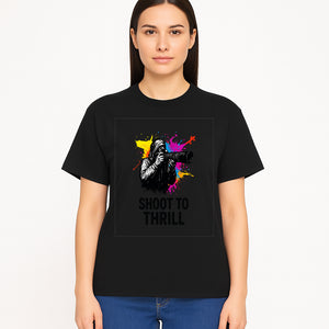 Photographer Graphic Tee - Shoot to Thrill | Colorful Splash Art Shirt for Photography Enthusiasts - T-shirt 1758334994505.jpg