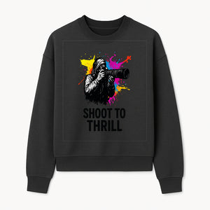 Photographer Graphic Tee - Shoot to Thrill | Colorful Splash Art Shirt for Photography Enthusiasts - Sweatshirt 1758334995008.jpg