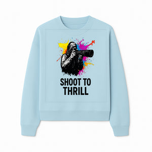 Photographer Graphic Tee - Shoot to Thrill | Colorful Splash Art Shirt for Photography Enthusiasts - Sweatshirt 1758334995516.jpg