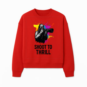 Photographer Graphic Tee - Shoot to Thrill | Colorful Splash Art Shirt for Photography Enthusiasts - Sweatshirt 1758334996167.jpg